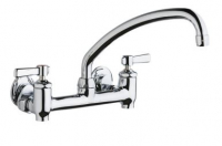 Chicago Faucets 640-L9E35-369YAB Sink Faucet, 8'' Wall W/ Stops